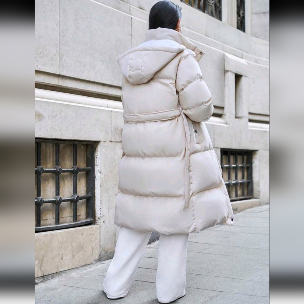 Stylish Padded Trench Shape Women's Puffer Winter Coat - Picture 2 of 6